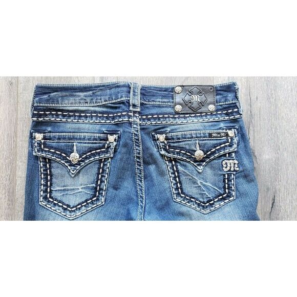 MISS ME WOMEN'S EMBELLISHED BLUE DENIM JEAN STYLE JE554582L SIZE 28  INSEAM 31 - Picture 7 of 12